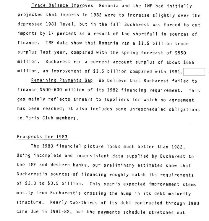 Rapoarte CIA despre falimentul economiei românești, desecretizate. Cum vedeau americanii criza datoriilor din România, din anii ’80