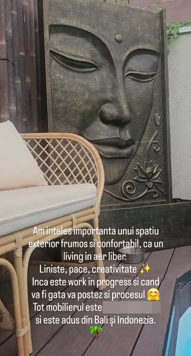 Cum arată curtea cu piscină a Lorei și a lui Ionuț Ghenu. Artista a decorat totul în stil balinez. „Absolut tot ce iese din mâinile lor este artă”