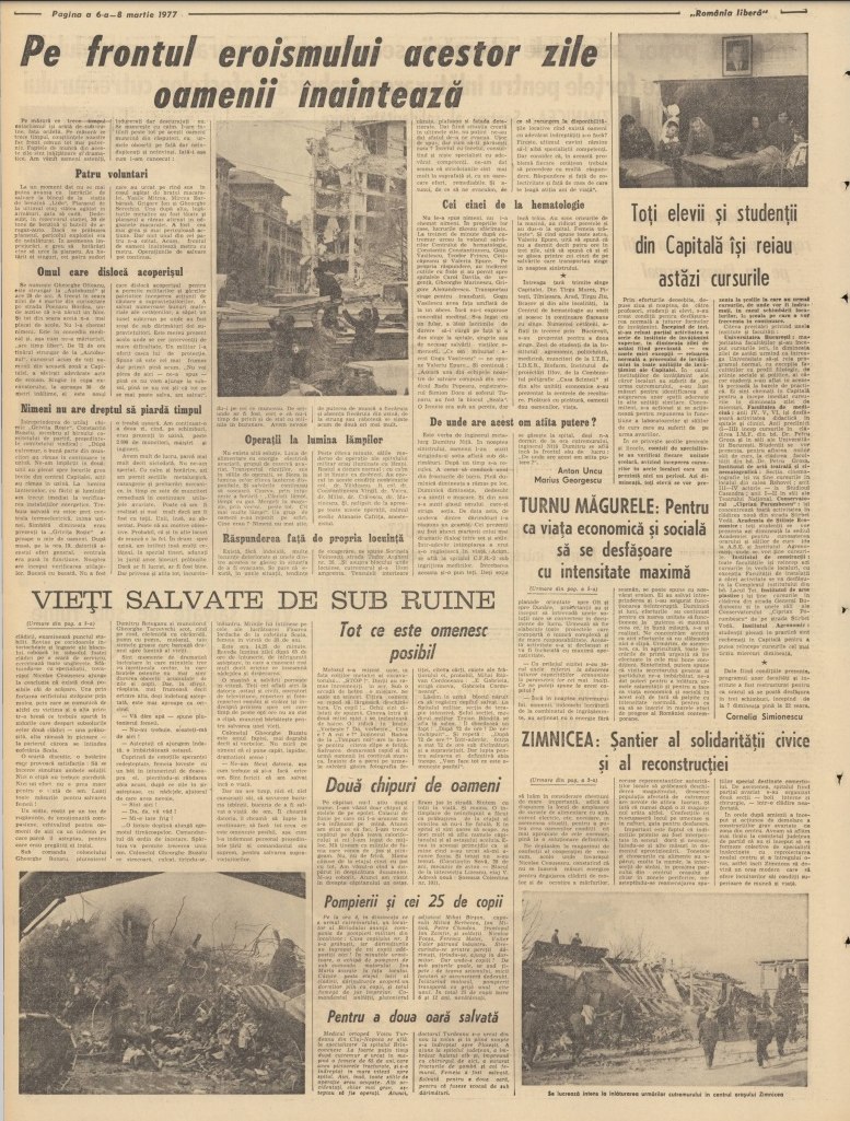 47 de ani de la cutremurul din 1977. Ce scria presa vremii despre cel mai distructiv seism de pe teritoriul României