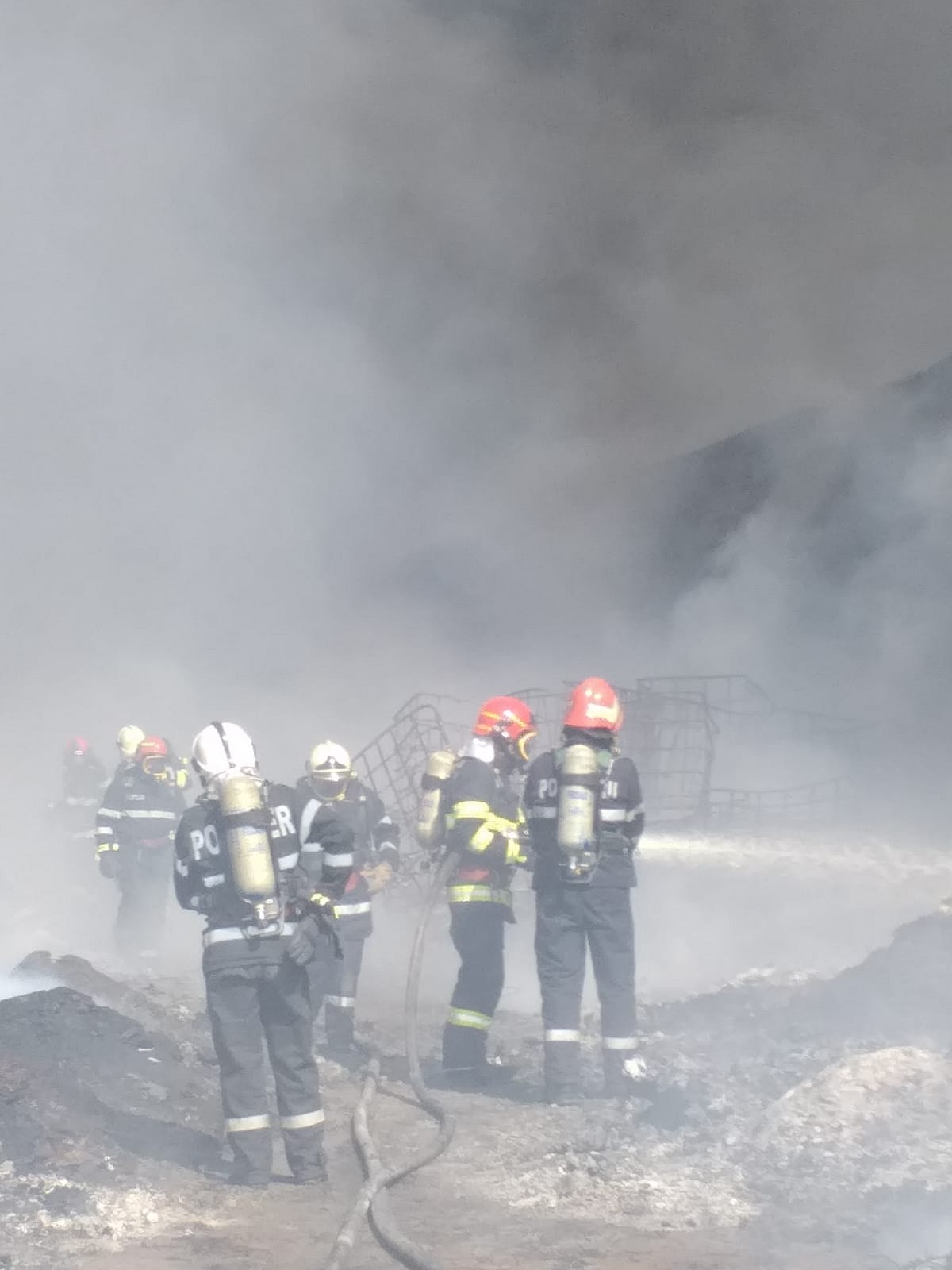 Mobilizare de forțe la incendiul de la Salonta. Zeci de pompieri se luptă cu flăcările de aproape 12 ore