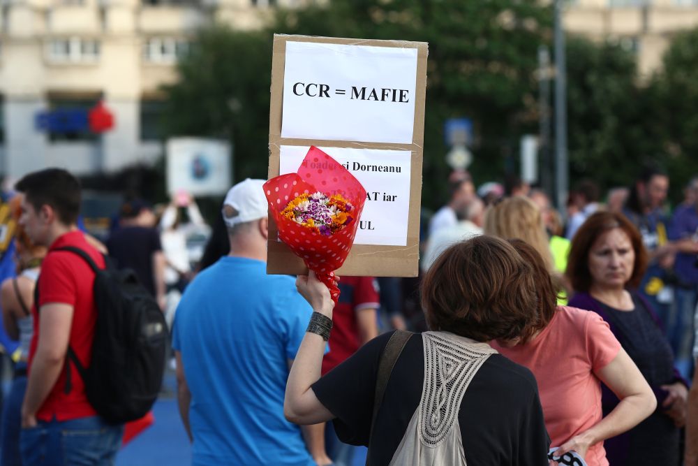 FOTO&VIDEO/ Incidente la protestul din Piața Victoriei. Oamenii s-au îmbrâncit cu jandarmii