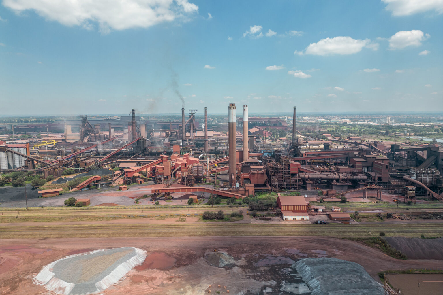 ArcelorMittal South Africa supplies steel to the country’s automotive, mining, construction and manufacturing industries. The ArcelorMittal factory in Vanderbijlpark, South Africa. Image: Guillem Sartorio/Bloomberg