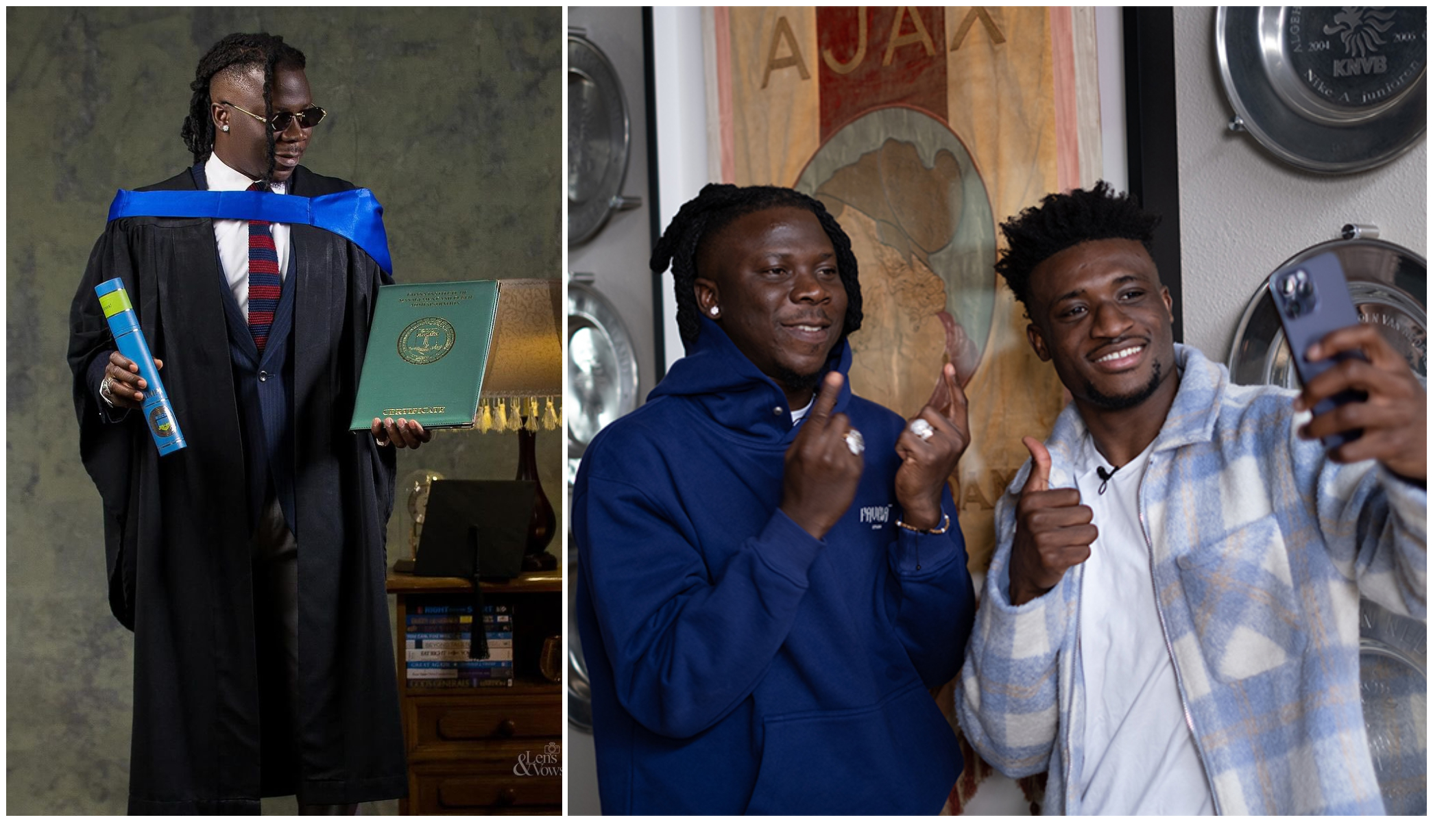 Mohammed Kudus congratulates Stonebwoy on graduating with degree