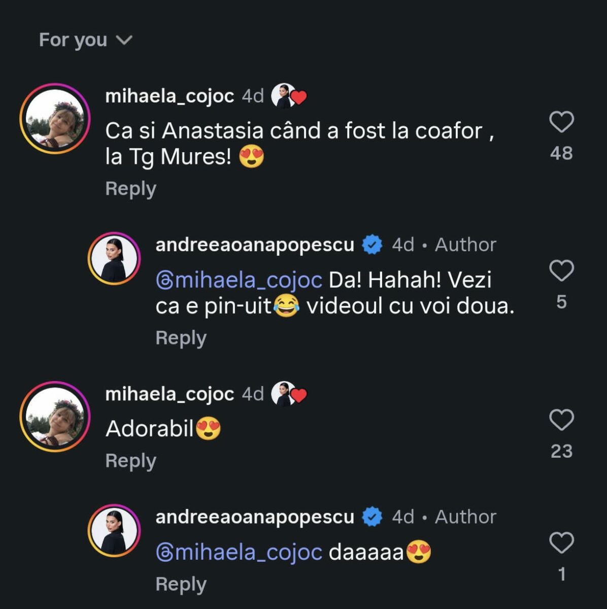 Schimb de replici între Andreea Popescu și mama lui Rareș Cojoc. Ce i-a spus fosta soacră vedetei, pe Instagram. „Am găsit soluția”