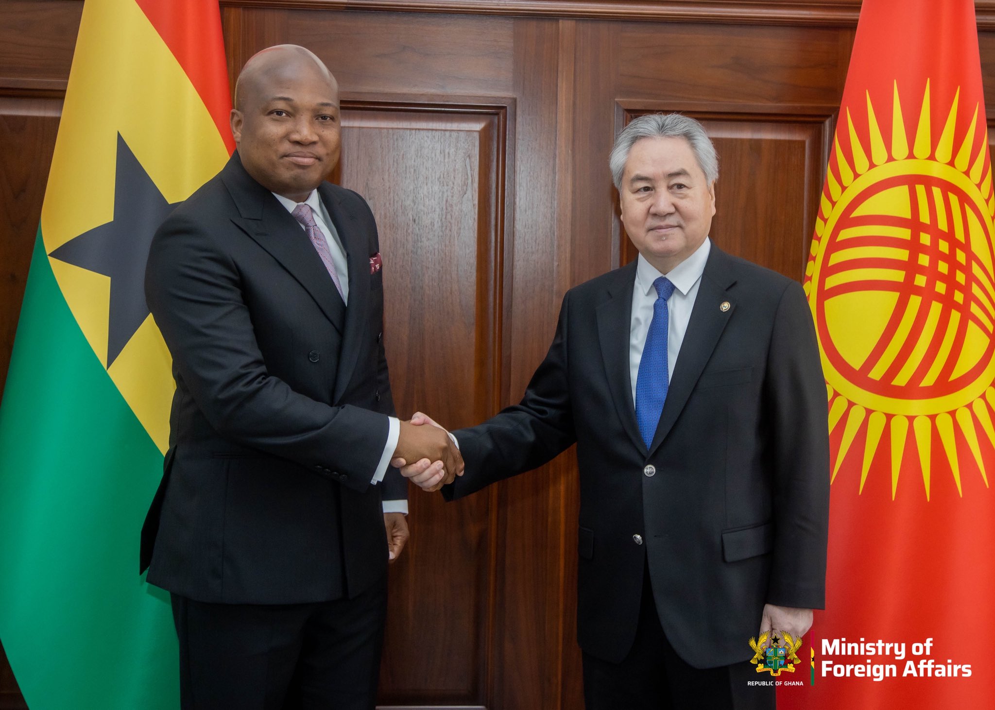 Ghana’s Foreign Minister Samuel Okudzeto Ablakwa meets Foreign Minister Jeenbek Kulubayev.@S_OkudzetoAblak