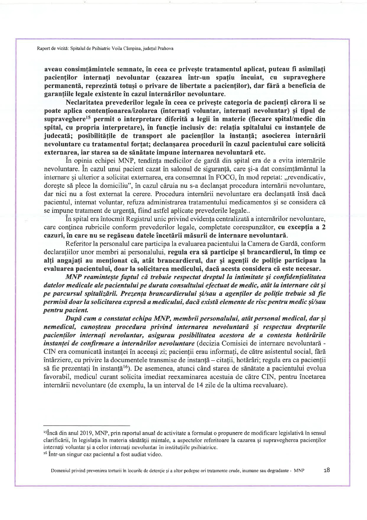 Raport al Avocatului Poporului despre Spitalul de Psihiatrie Voila: Pacienți legați cu orele, saloane folosite ca și celule de detenție, tragedia de la „Supraveghere” 