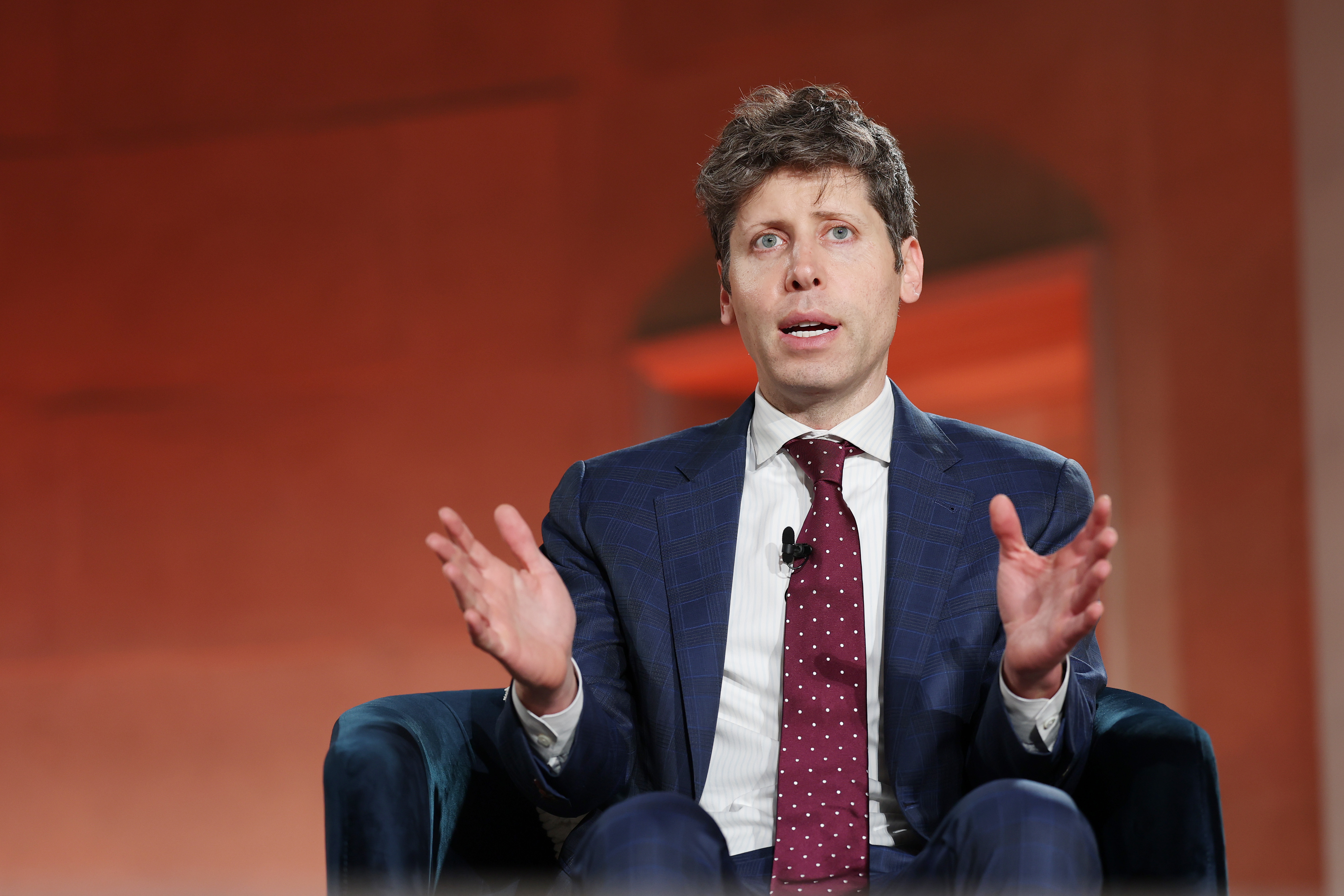OpenAI CEO Sam Altman speaks during the BlackRock Infrastructure Summit on March 11, 2026, in Washington, D.C.