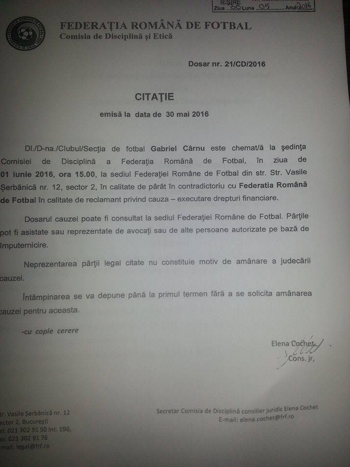 Penibil! Comisia de Disciplină a FRF a chemat la audieri un fotbalist care nu există! Replica spumoasă a celui vizat și legătura cu Rafael Nadal