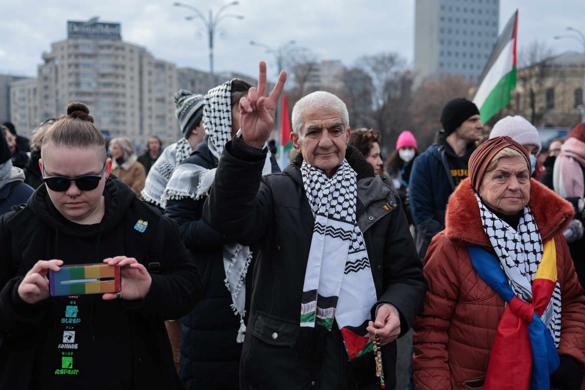 Un nou miting pro-Palestina în București. Circa 100 de persoane cer oprirea ostilităților din Gaza