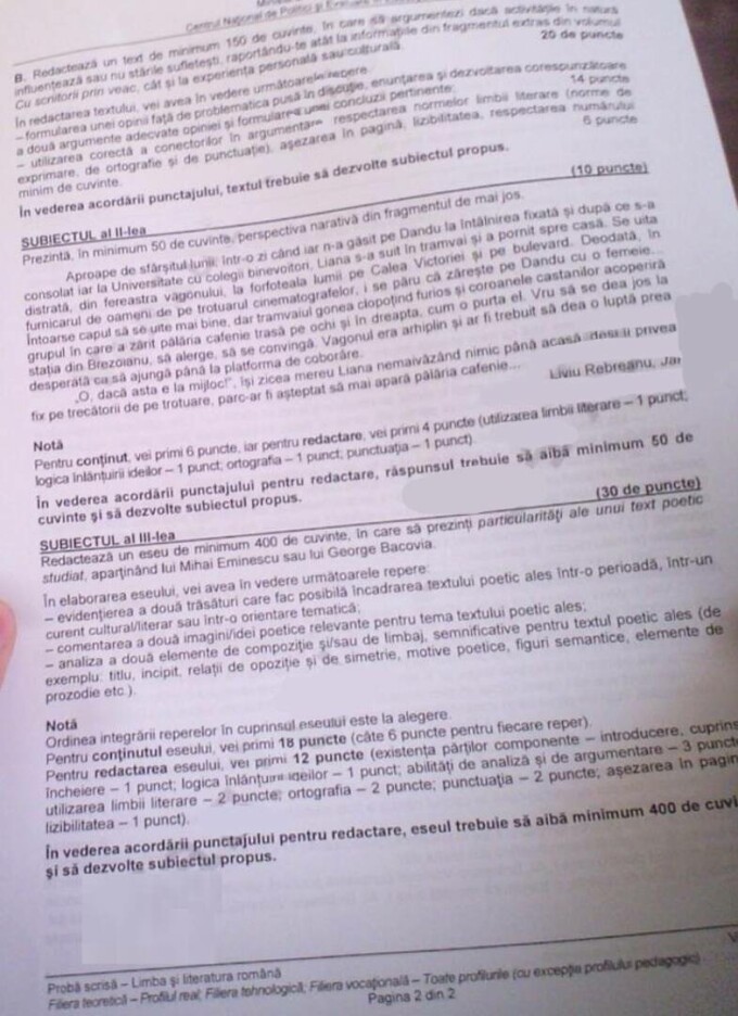 Subiecte BAC Română 2024 - sesiunea de toamnă. Ce a picat la prima probă a examenului de Bacalaureat