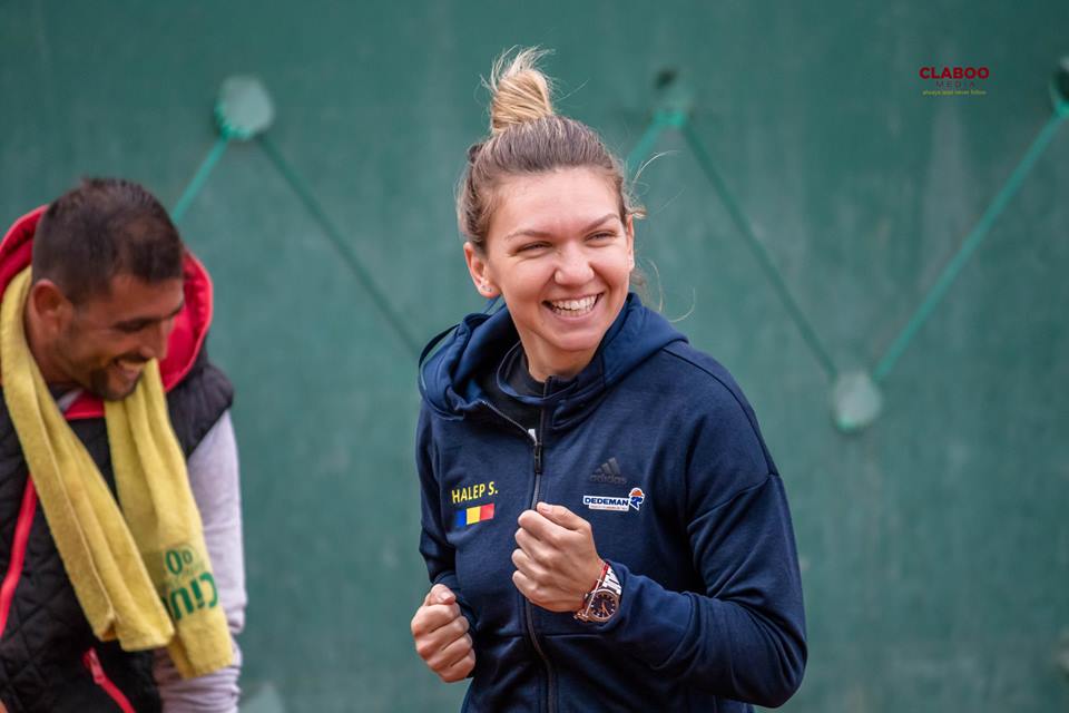 Simona Halep se pregătește cu zâmbetul pe buze pentru confruntarea cu Marea Britanie din Fed Cup | GALERIE FOTO&VIDEO