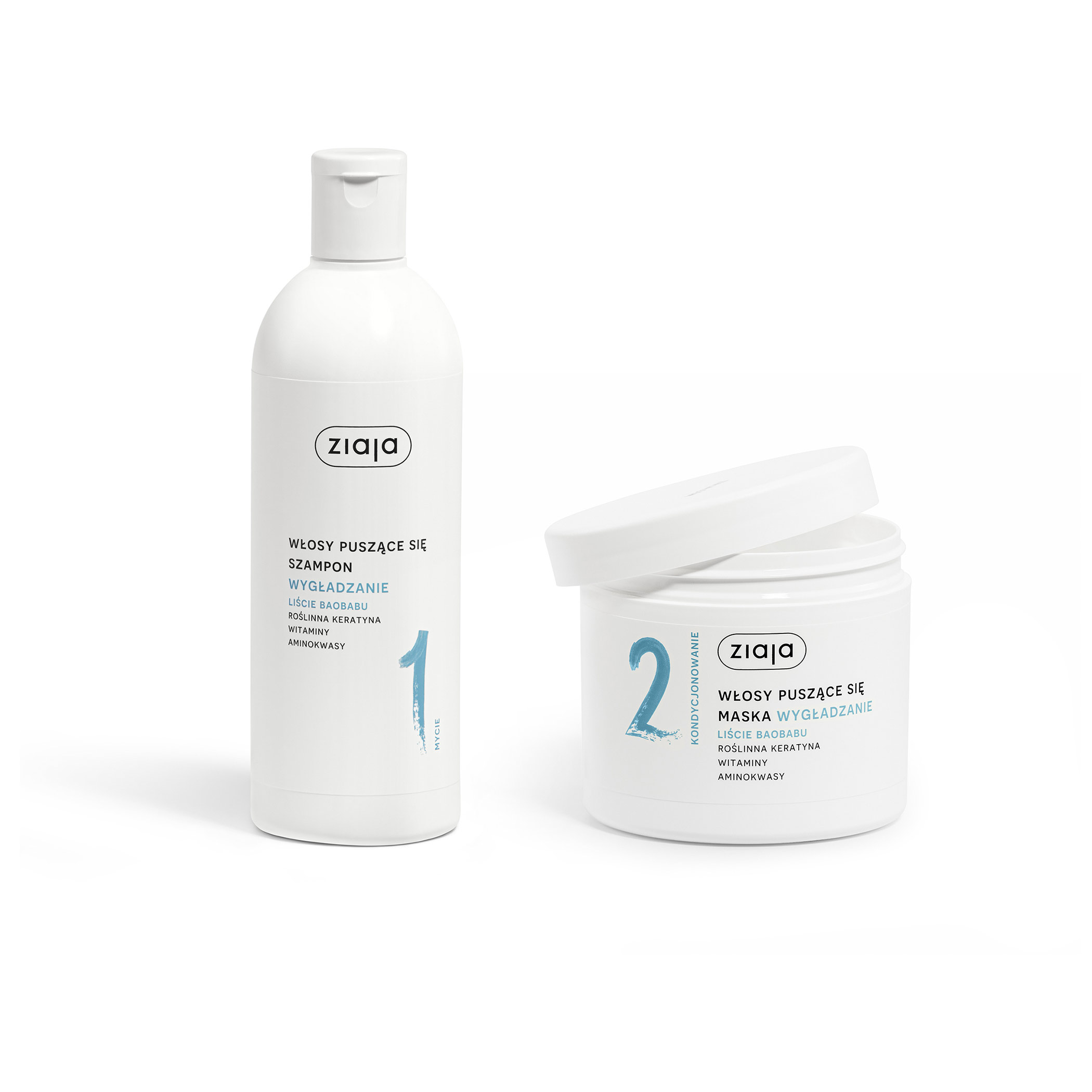 ZIAJA Baobab PLANT ESSENTIALS Glättendes Shampoo - Vegan, 95% Natürliche Inhaltsstoffe - Für Lockiges, Widerspenstiges Haar
