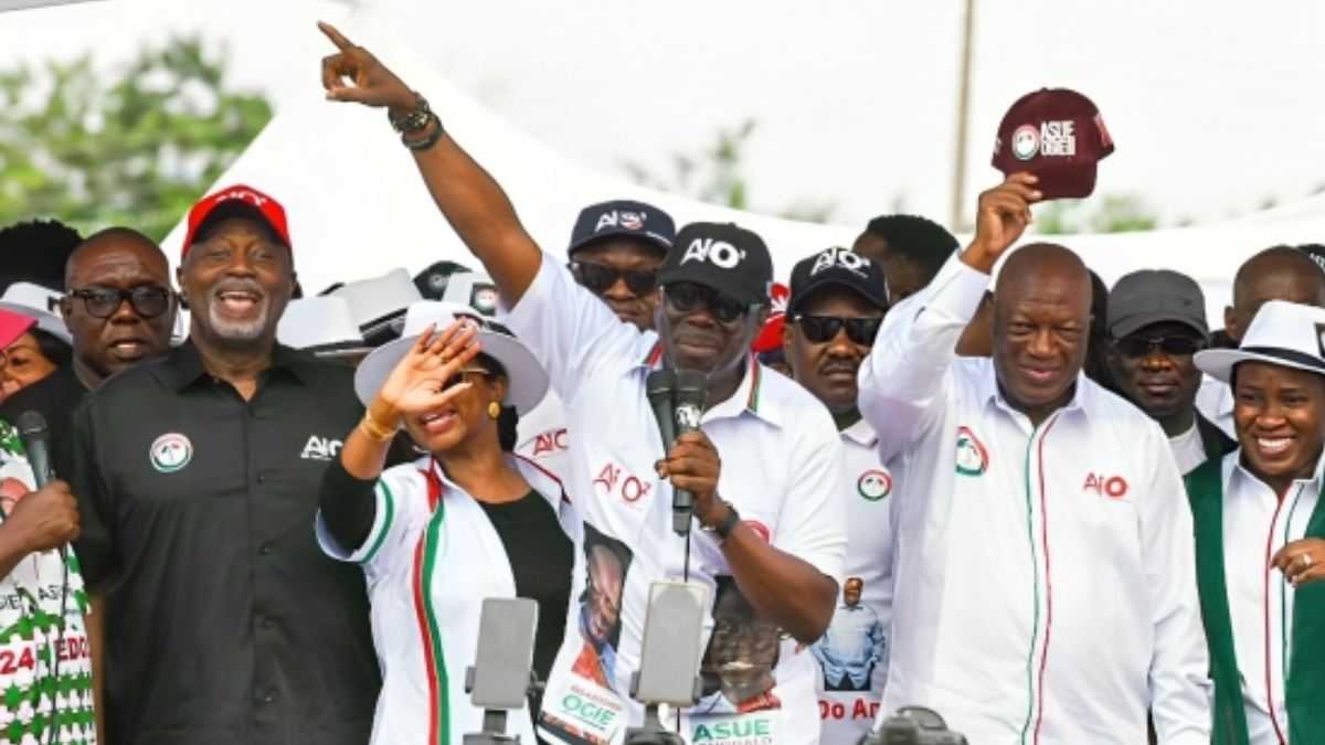 PDP governorship candidate in Edo State, Asue Ighodalo at a campaign event [X:@PDPVangaurd]