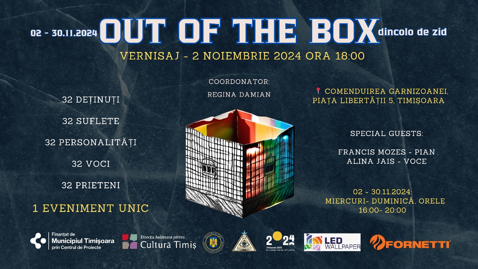32 de deținuți au „ieșit din cutie” și au făcut artă la Timișoara. Proiectul artistic „Out of the Box” promovează incluziunea socială