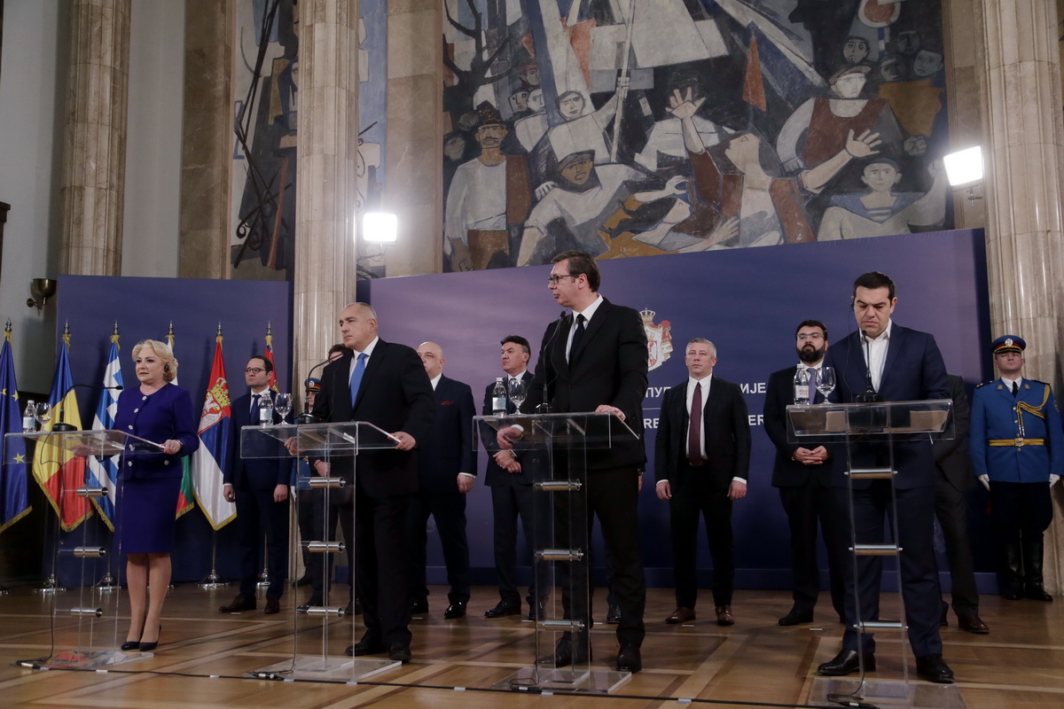 FOTO. Dăncilă l-a invitat pe preşedintele sârb Aleksandar Vucic la Bucureşti. Întâlnire la nivel înalt în format cvadrilateral România - Bulgaria - Serbia - Grecia