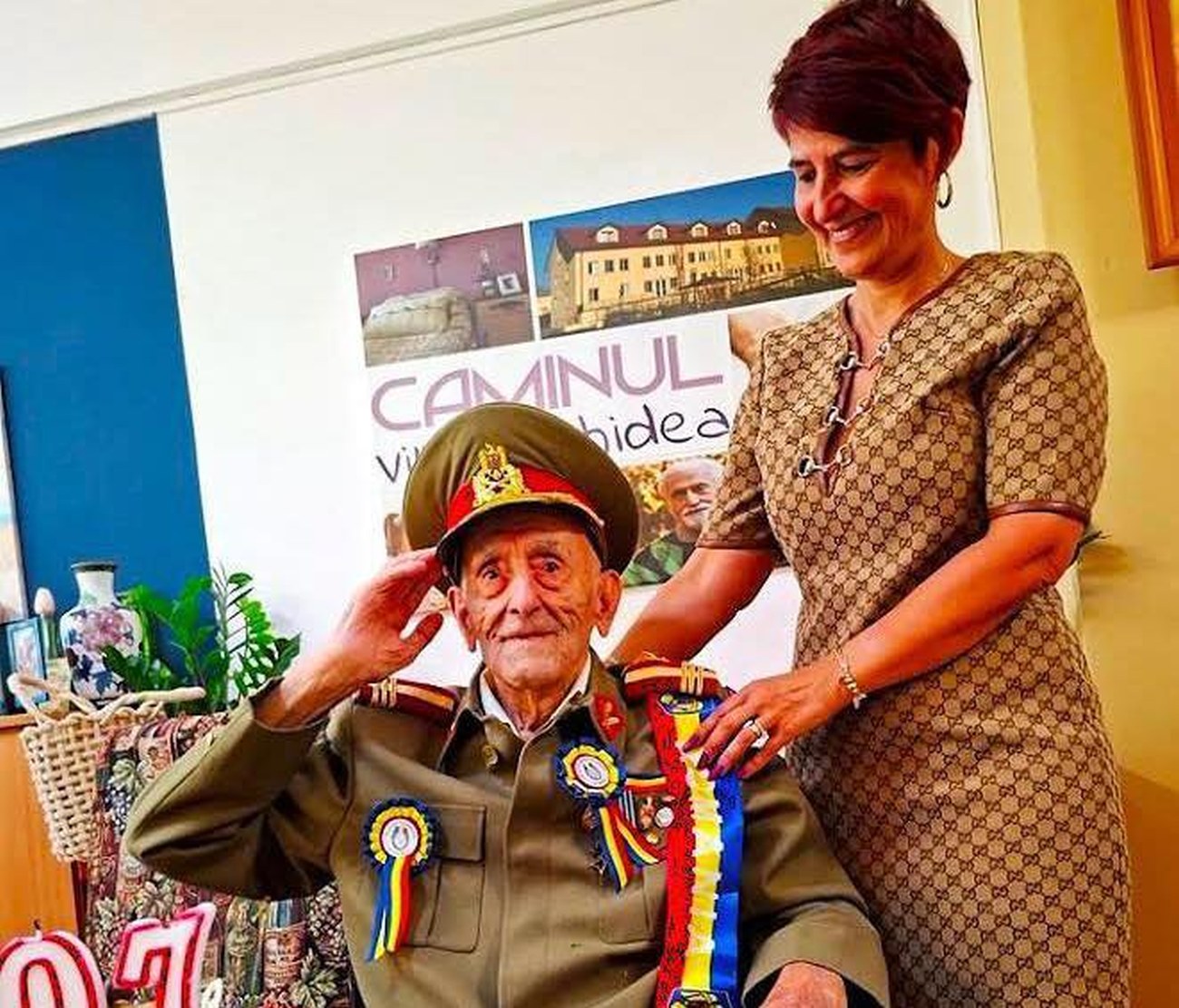 Ion Vasile Banu, veteran de război de 107 ani, singurul decorat de Nicușor Dan de 1 Decembrie