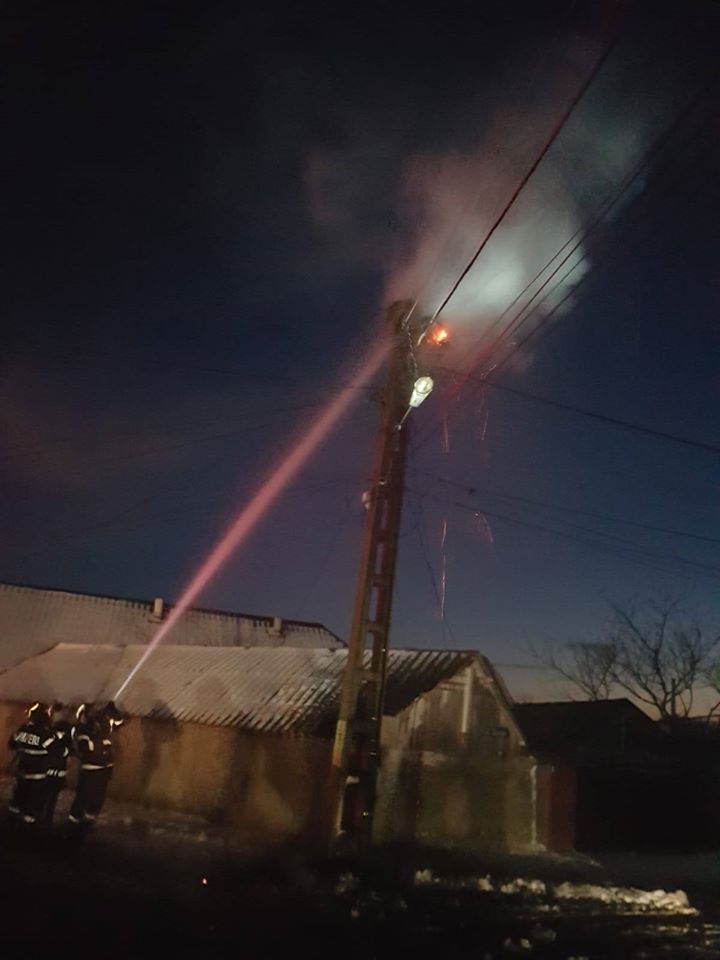 Misiune neobișnuită: pompieri chemați să stingă incendiul de la un cuib de barză