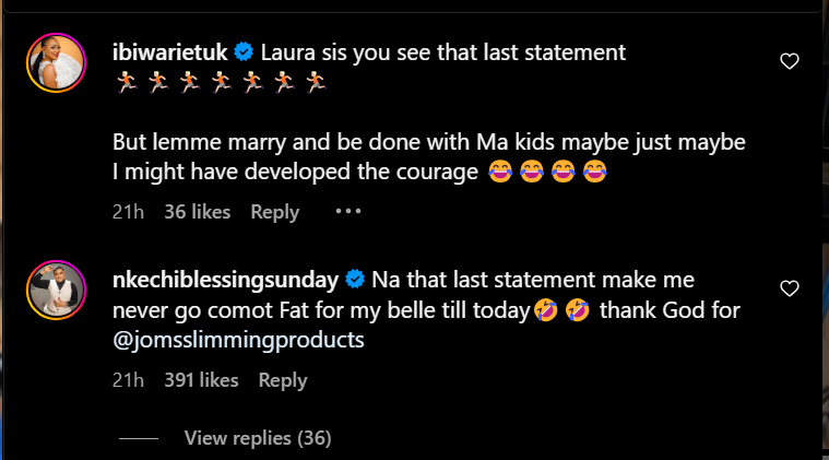 Comments from Laura Ikeji's comment section [Instagram/Lauraikeji]