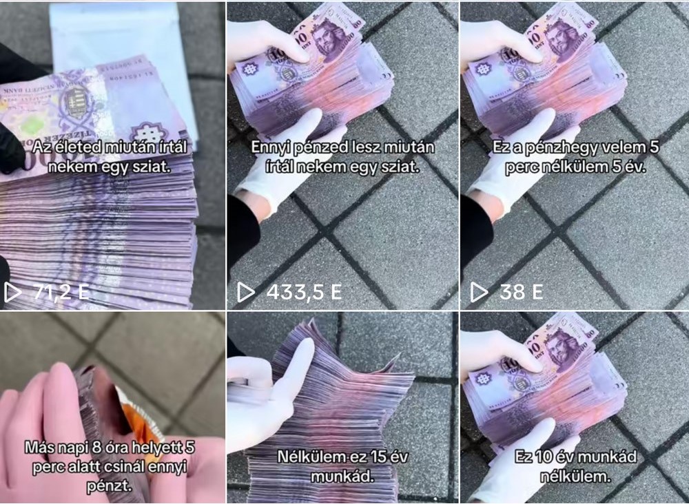 Csak hamis tízezreseket ígért a trükkös magyar TikTok-csaló, átverés volt az egész