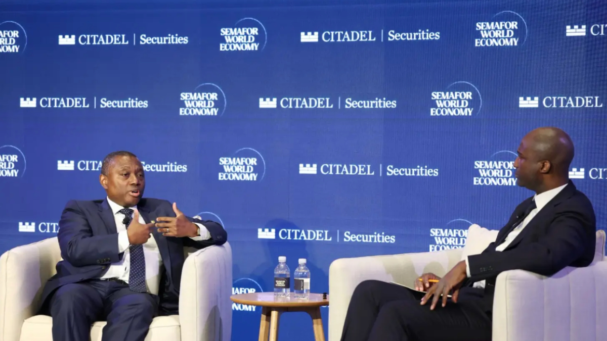 Standard Bank CEO Sim Tshabalala speaks at the Semafor World Economy Summit in Washington, DC, where he highlighted South Africa’s reform momentum and its potential to lift medium-term growth to as high as 4%. [Tasos Katopodis/Getty Images for Semafor]