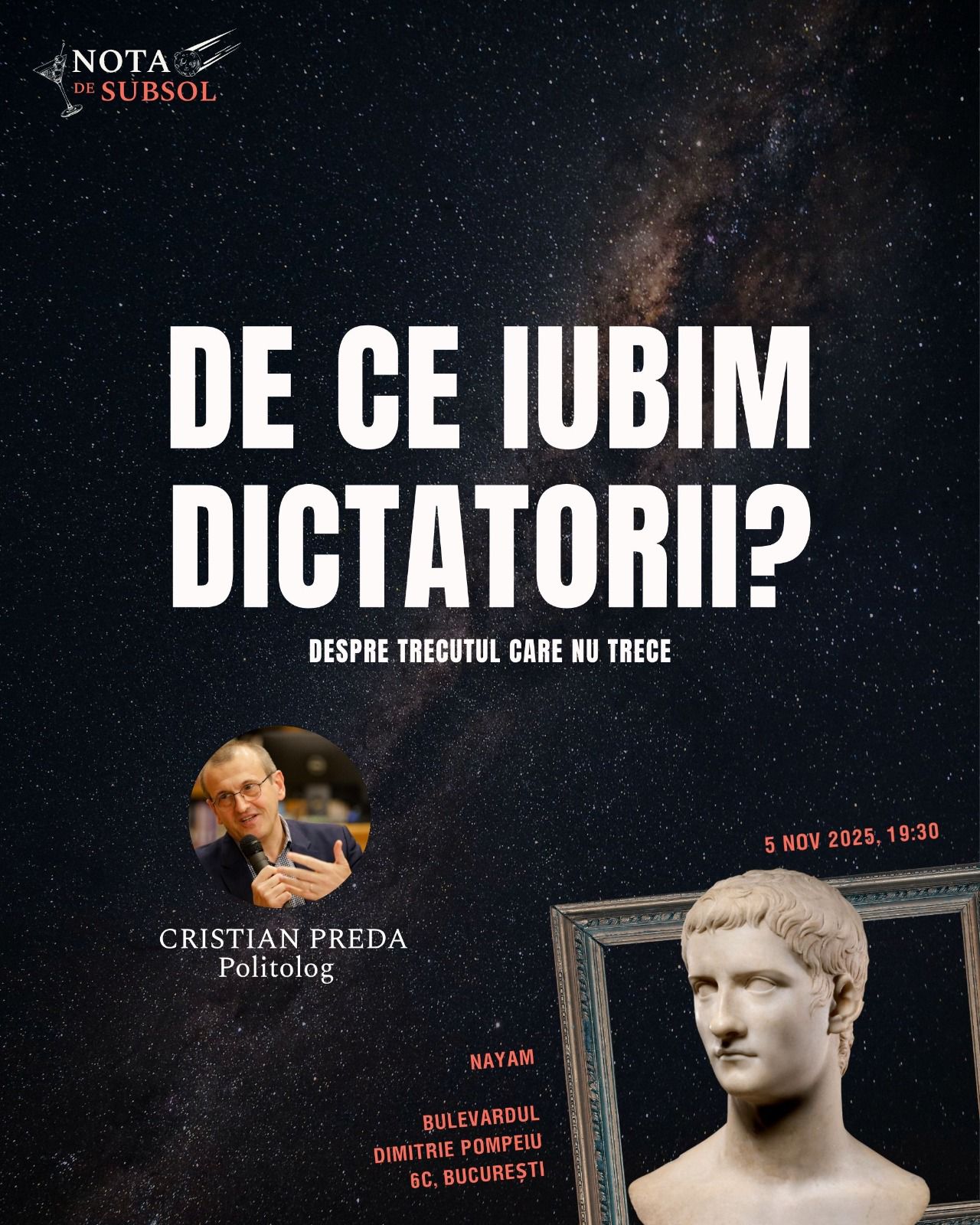 Noul concept care prinde contur în România vine din SUA și îi invită pe tineri la lectură în restaurante. Primul invitat, Cristian Preda: „De ce iubim dictatorii?”