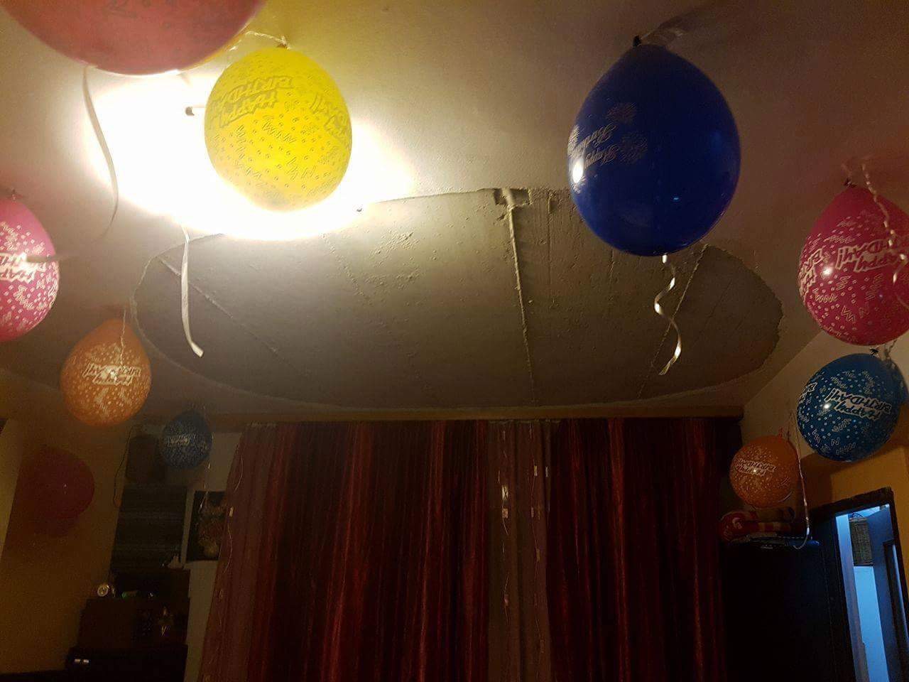Tavanul unui apartament s-a prăbușit peste un grup de copii, în timpul unei petreceri / FOTO