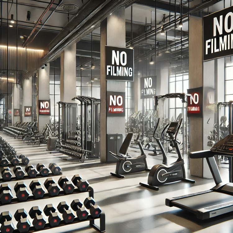 An AI-generated image of an Interior of a modern gym, showcasing a variety of workout equipment like treadmills, weight machines, and free weights