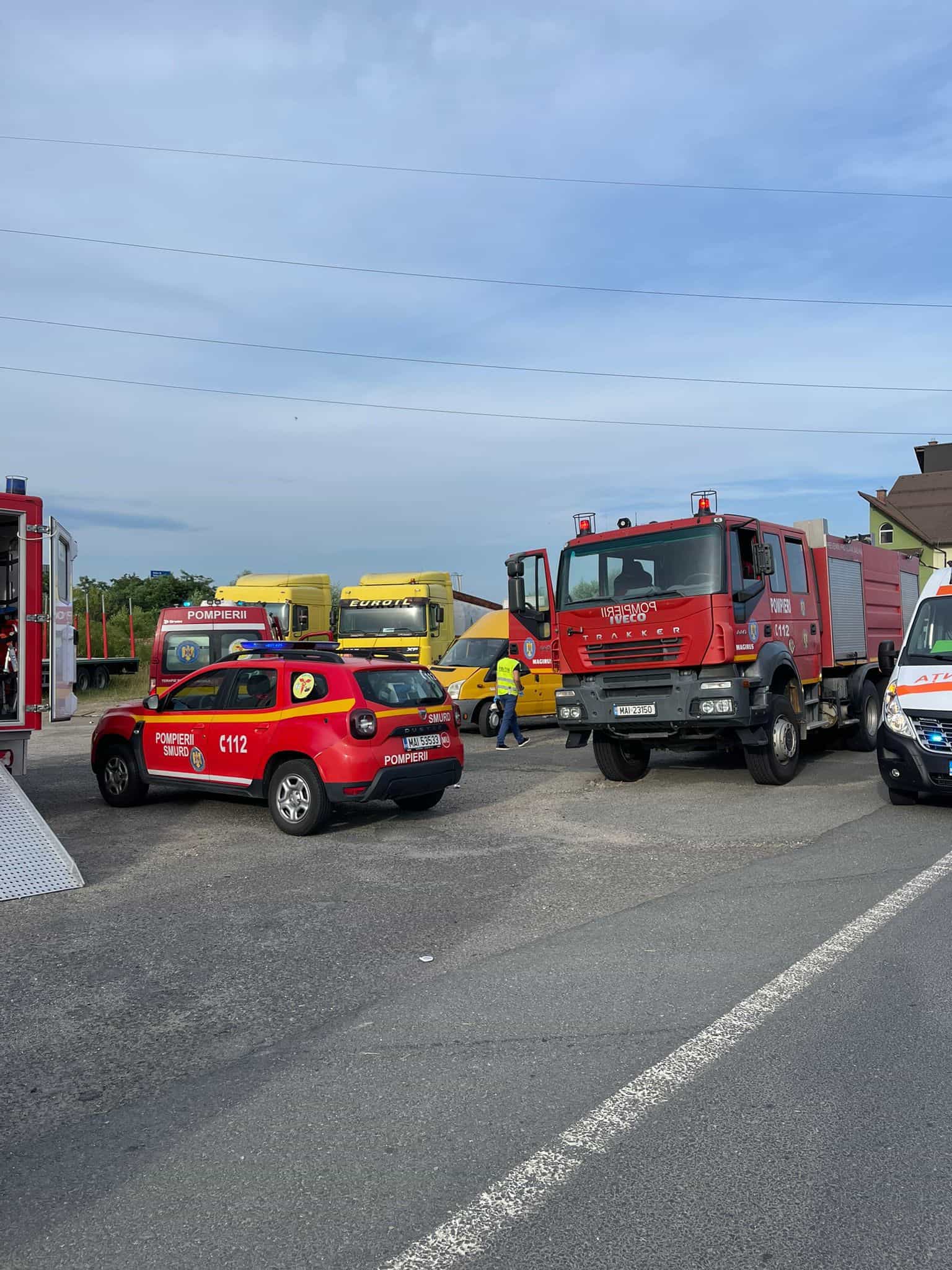 Microbuz cu 11 elevi, implicat într-un accident pe DN 1, în Sibiu. A fost activat Planul Roşu de Intervenţie