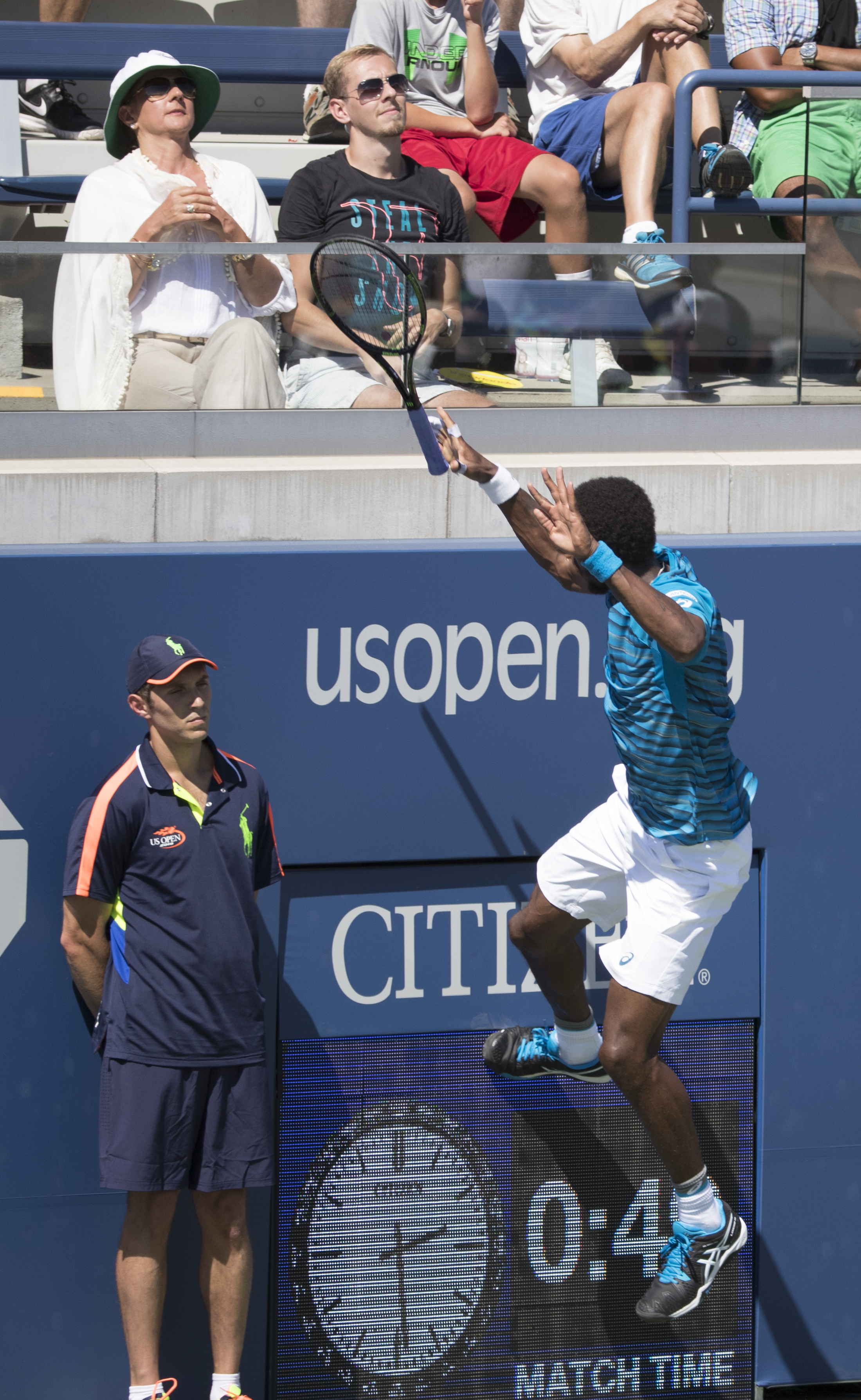 Gael Monfils a scăpat de ceasul rău la US Open. Tenismenul francez a trecut pe lângă o accidentare stupidă GALERIE FOTO și VIDEO