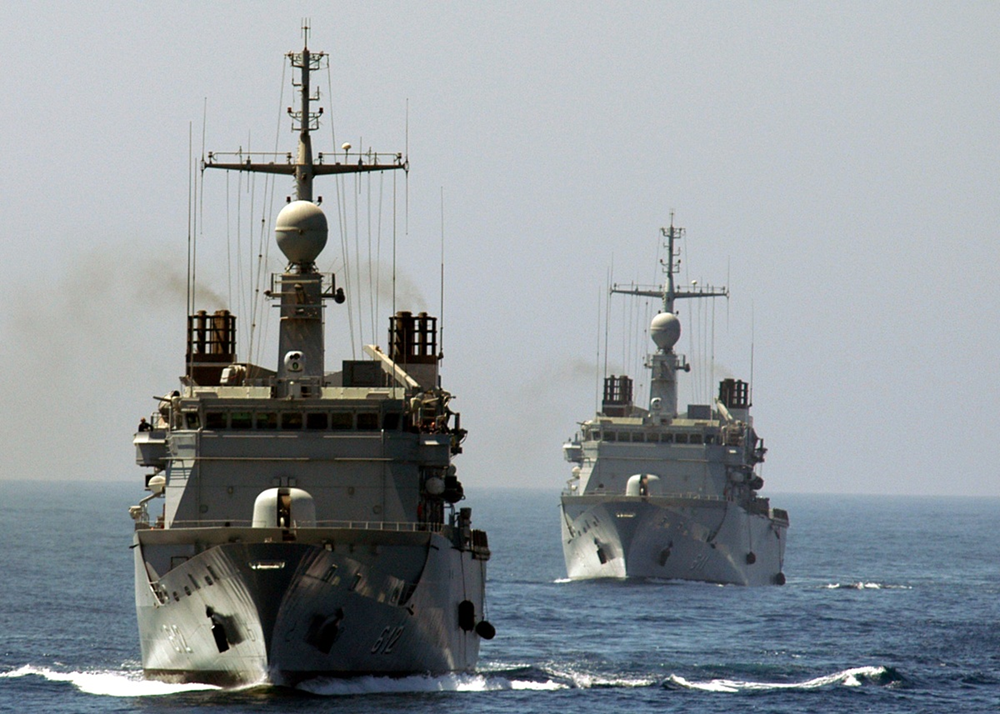 Moroccan frigates Hassan II (rear) and Mohammed V (fore)