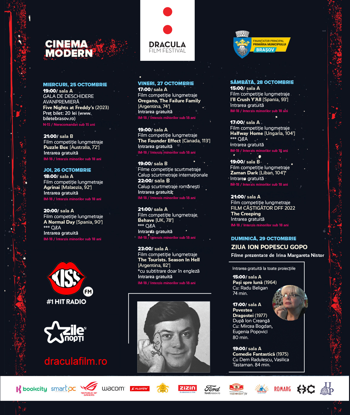 Dracula Fantasy Con și Ziua Gopo - evenimente speciale în programul Dracula Film Festival, ediția 2023
