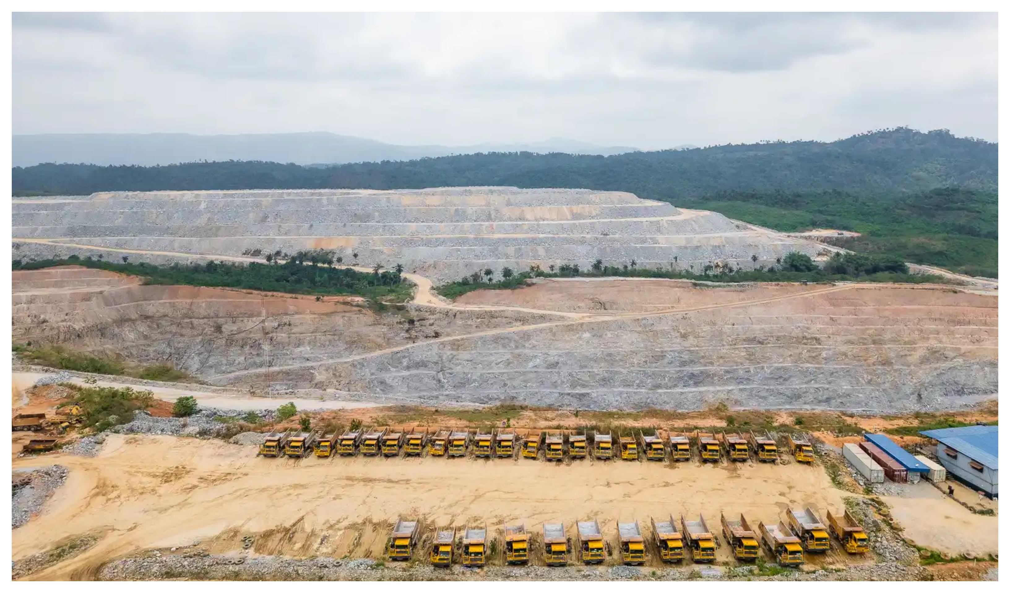 Heavy-duty machinery at work, supporting efficient gold extraction and operational logistics at the mine