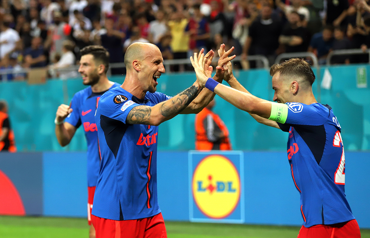 FCSB - Rigas FS 4-1. Principalele imagini de la victoria care i-a dus pe roș-albaștrii pe locul 2 în Europa League | GALERIE FOTO