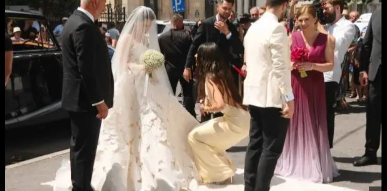 Cum arată rochia de mireasă purtată de Kira Hagi în ziua nunții cu Thomas Ferfelis. Fiica lui Gheorghe Hagi a atras toate privirile