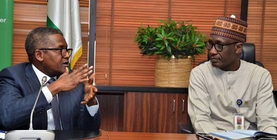 Aliko Dangote and Managing Director of the NNPC, Mele Kyari