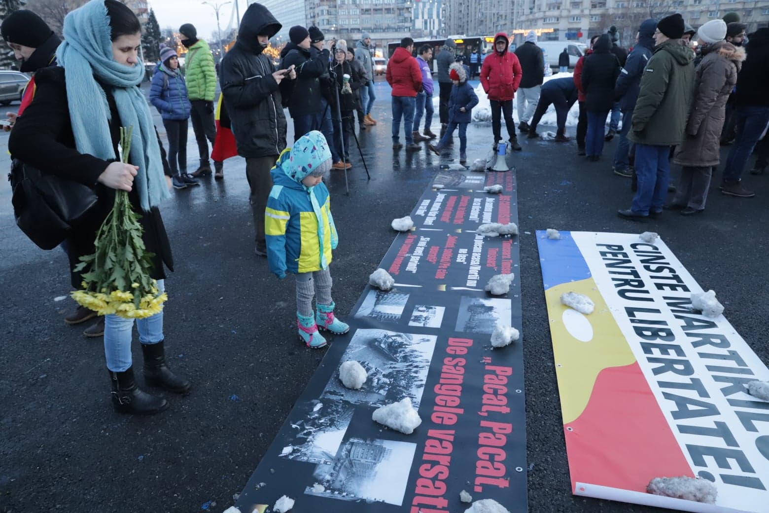 VIDEO & FOTO / Miting în București, la 29 de ani de la Revoluție. Mii de persoane au mărșăluit în memoria eroilor din 1989