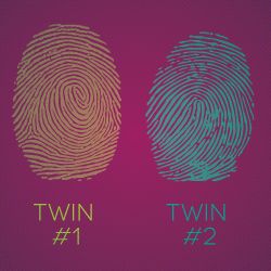 Identical twins have different fingerprints [Pinterest]