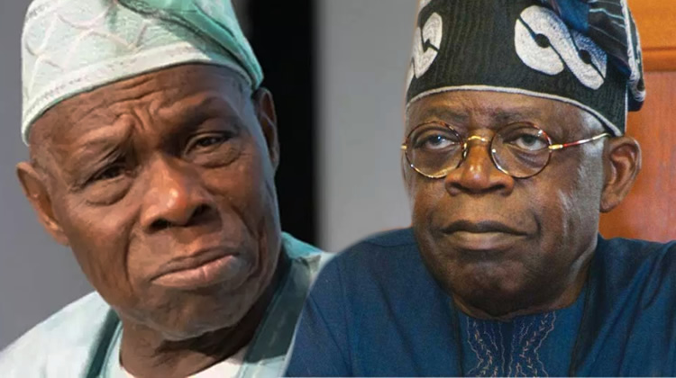Former President Olusegun Obasanjo and President Bola Tinubu. [Punch]