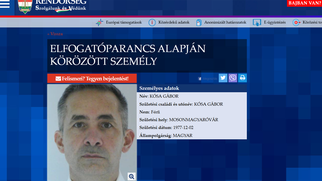 Két embert köröz a rendőrség a lélegeztetőgép-beszerzések ügyében, ők azok