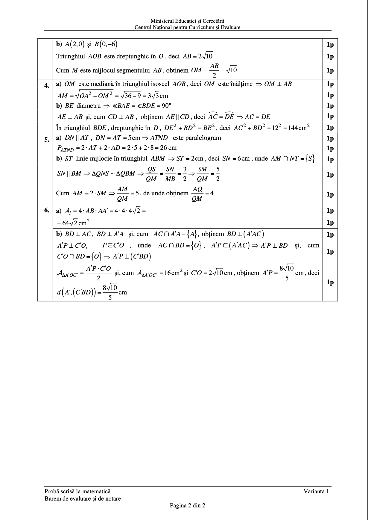 Subiectele la matematică la Evaluarea Națională 2026. Ce a picat la a doua probă a examenelor pentru clasa a 8-a
