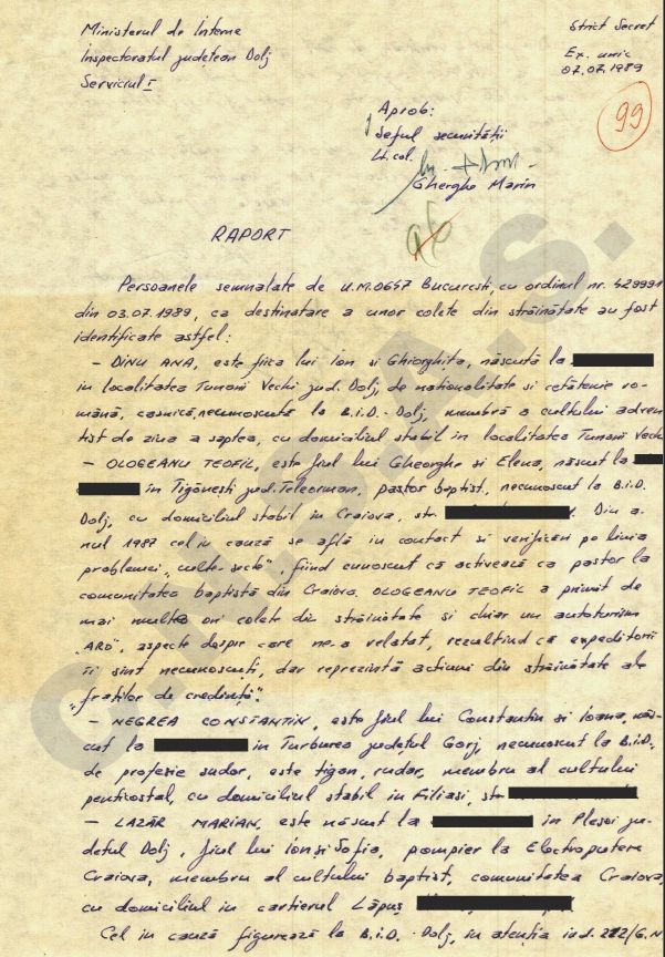 Războiul Securității din România comunistă cu coletele din străinătate - securitate Dolj