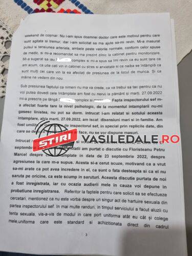 Şef din Jandarmeria Maramureş, acuzat de abuz și hărțuire sexuală de o angajată. Acesta spune că este nevinovat