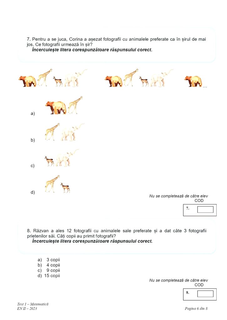 Elevii de clasa a II-a au susținut evaluarea națională la matematică. Ce exerciții au avut de rezolvat
