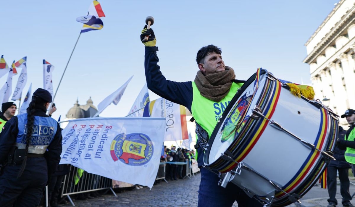Protest masiv al sindicatelor din Apărare și Ordine Publică în București