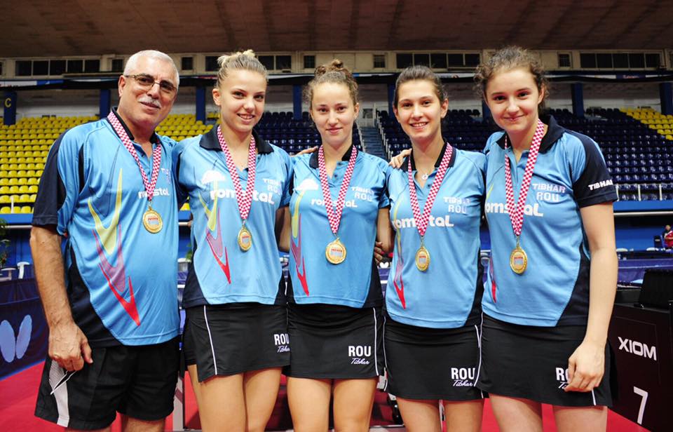 Echipa de tenis de masă junioare a României a câștigat aurul european la Zagreb. Record pentru Adina Diaconu
