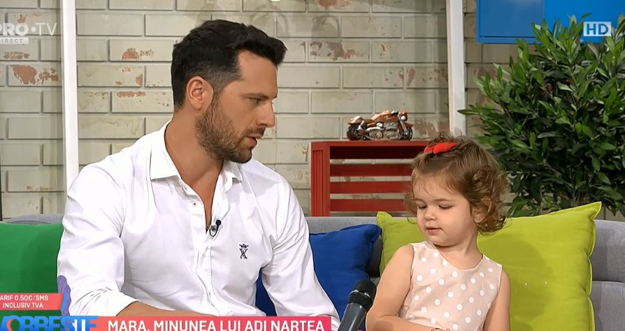 Actorul Adrian Nartea și-a adus fetița la TV. "Nu am vrut bonă" | FOTO