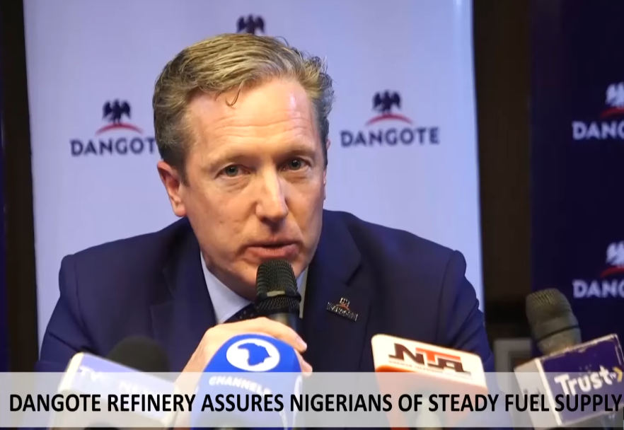 CEO of Dangote Refinery, David Bird during a media briefing [Source AriseNews YouTube]
