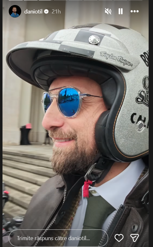 Cum a apărut Dani Oțil la parada motocicliștilor, în Capitală. Prezentatorul TV s-a filmat în ploaie și le-a arătat imaginile fanilor
