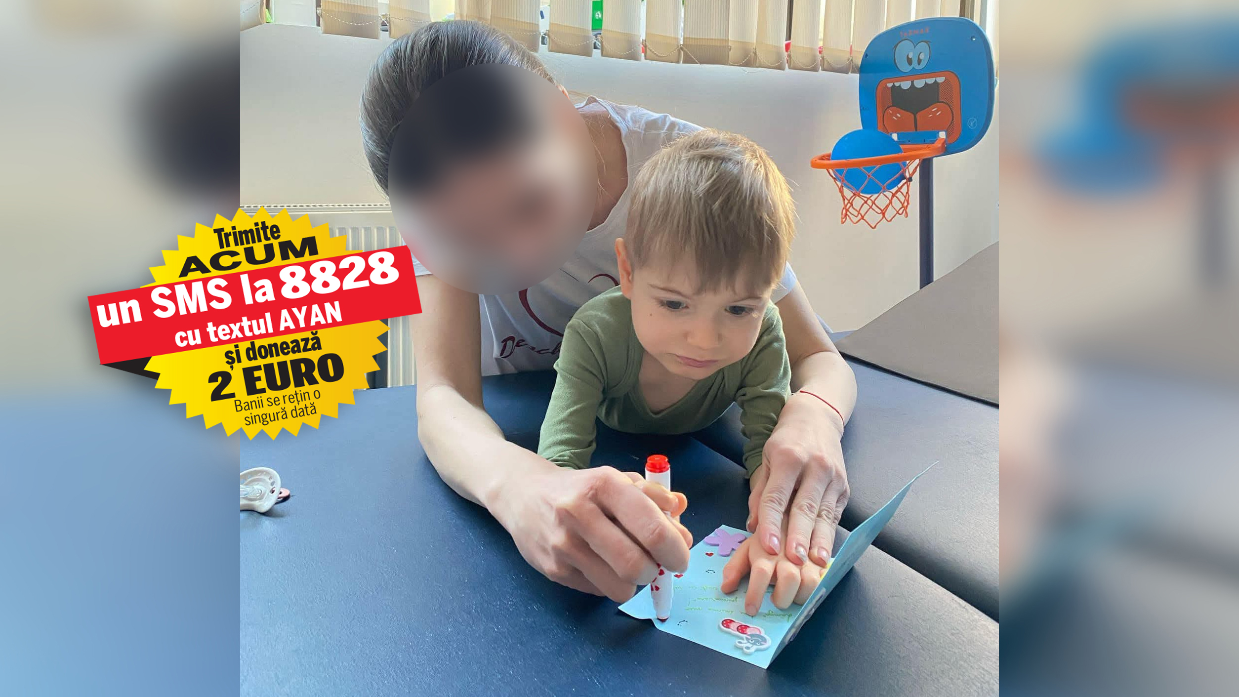 Ayan are nevoie de 7.000 de euro pentru a face transplant cu celule stem, la o clinică din Slovacia. Băiețelul are 4 ani și suferă de o boală genetică rară