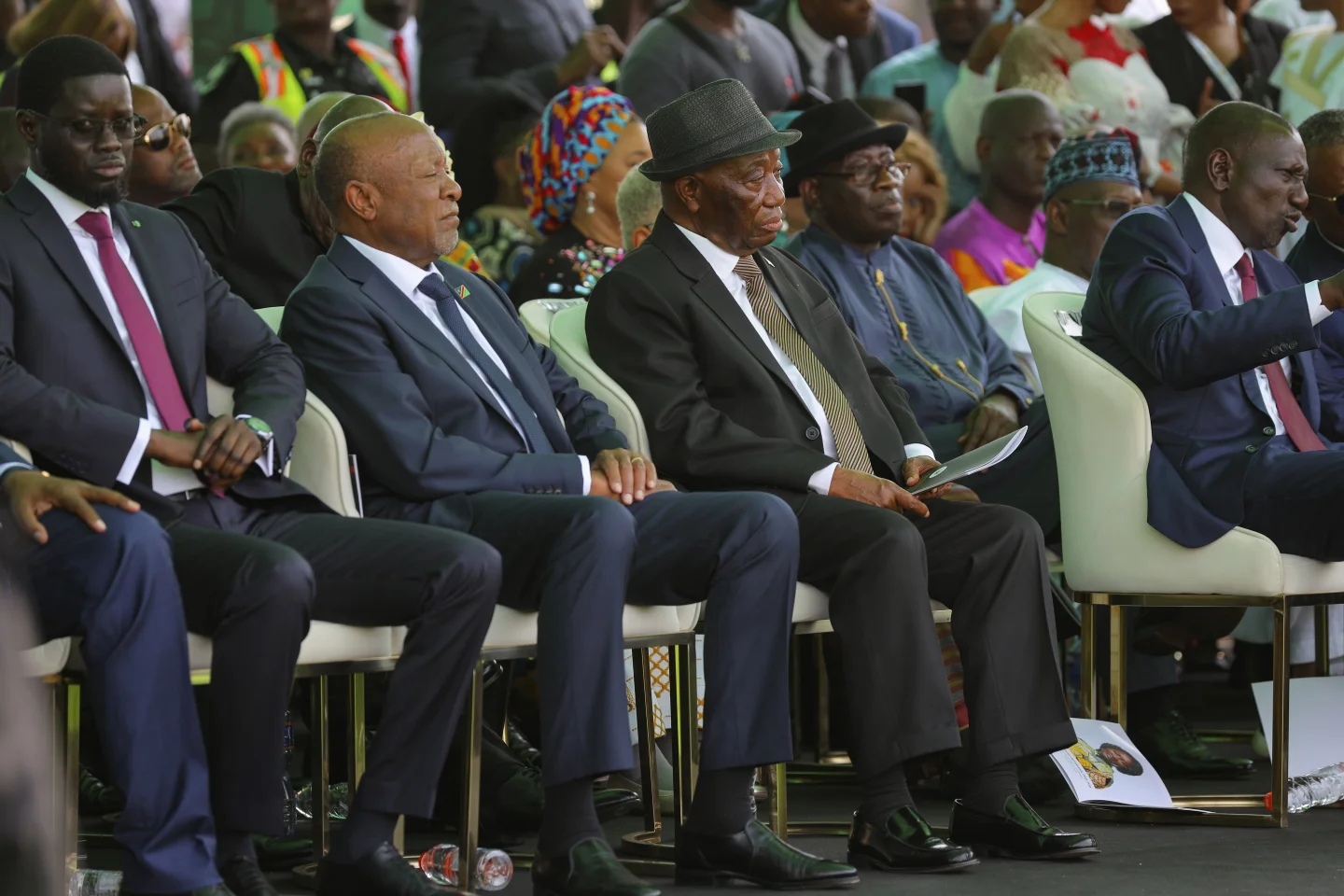 LEFT: Liberia president Joseph Boakai among other guests at the inauguration/ AP